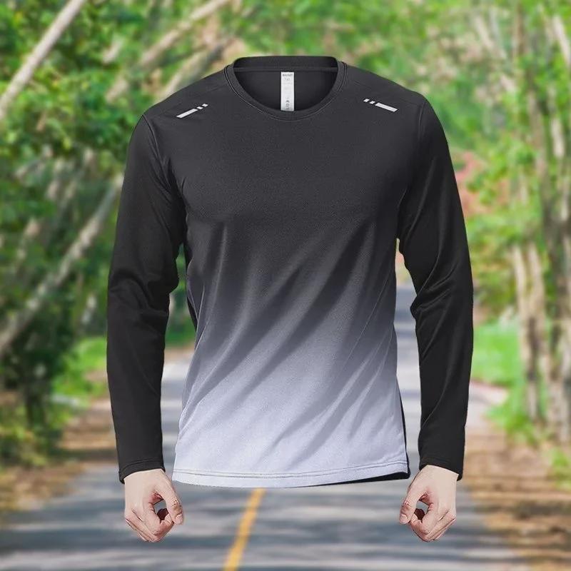Men's Ice Silk Quick-Dry Long-Sleeve Sun Protection T-Shirt for Outdoor Activities