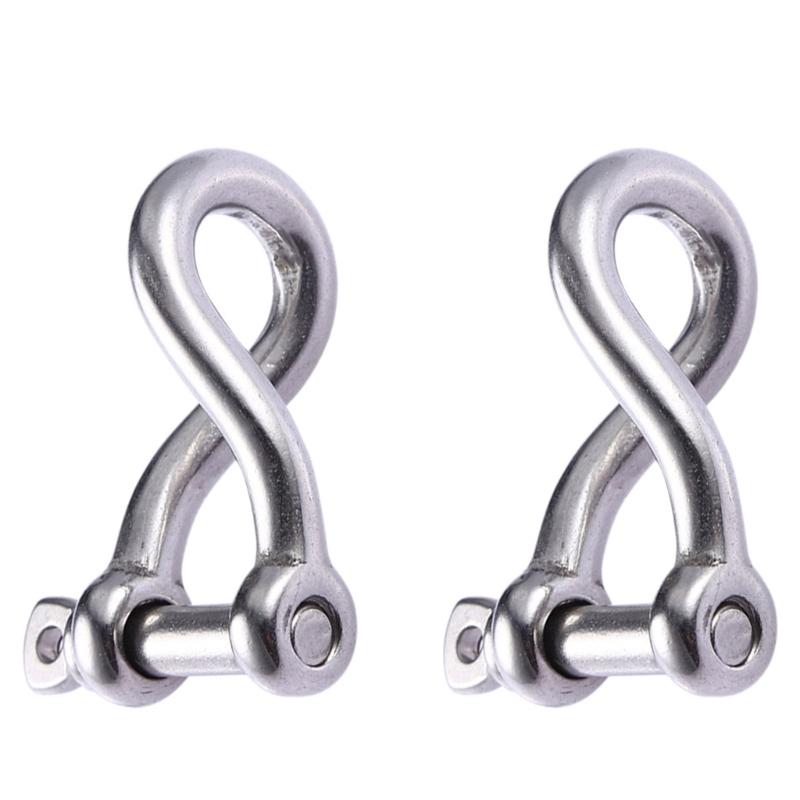 

2Pcs Heavy Duty Shackle 316 Stainless Twist Shackle Twisted Shackle Screw Pin 5/32 Screw Pin Shackle for Sailing 1