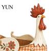 Rustic Tableware Storage Tube Vintage Farmhouse Rooster Utensil Holder, Country Cooking Tool Caddy, Floral Pastoral Style Kitchen Decor Chicken