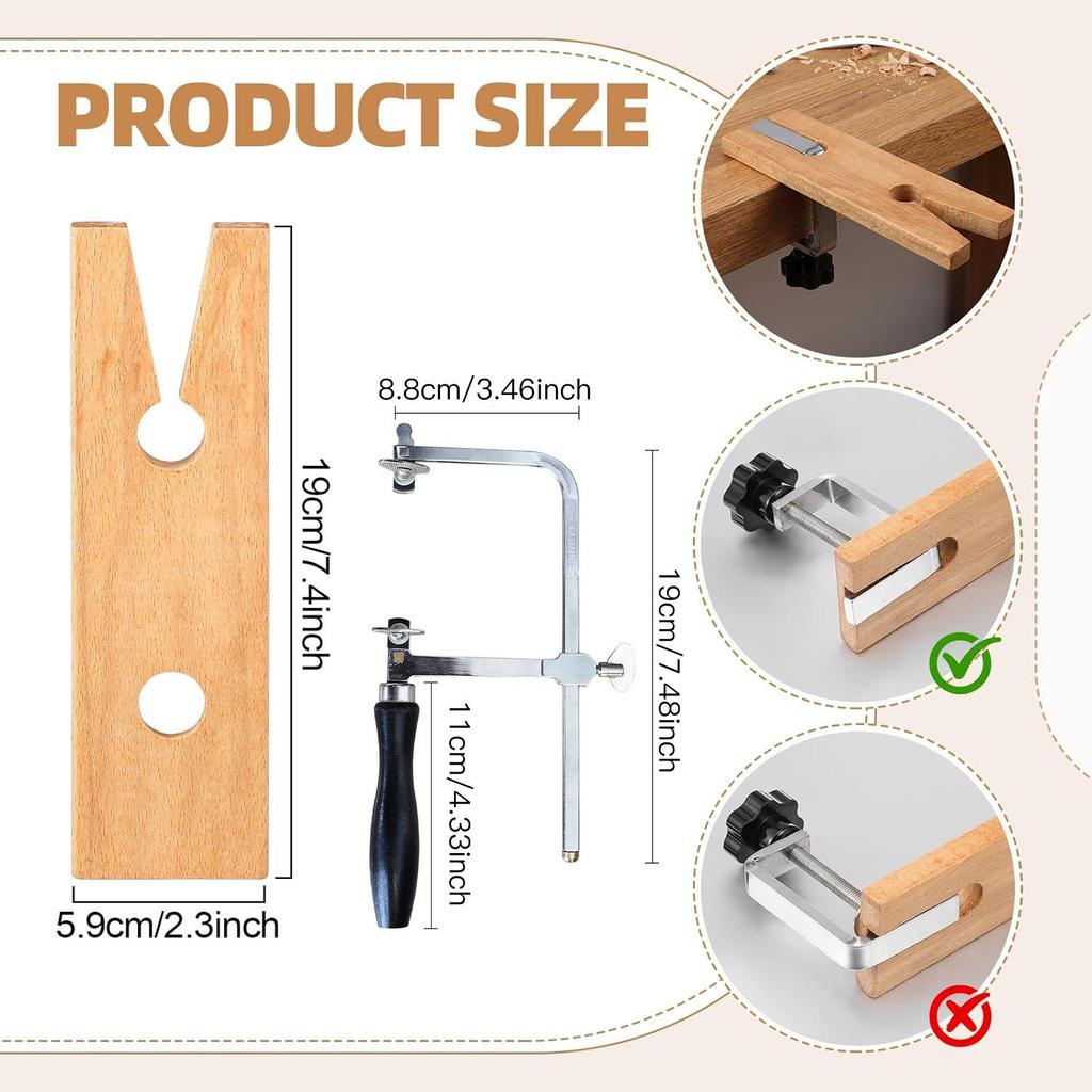 Jewelry Crafting Saw Frame Tool Kit, Includes Jeweler's Saw, 144 Blades, Mini Vise and Wooden Bench Pin