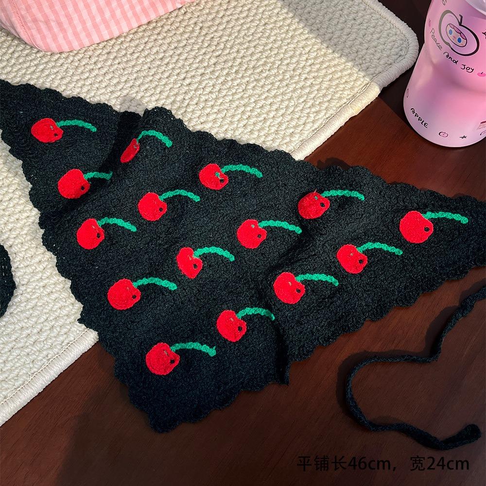 French Knitted Headband Floral Women Hair Scarf Sweet Crochet Flower Bandana  Travel Style 1