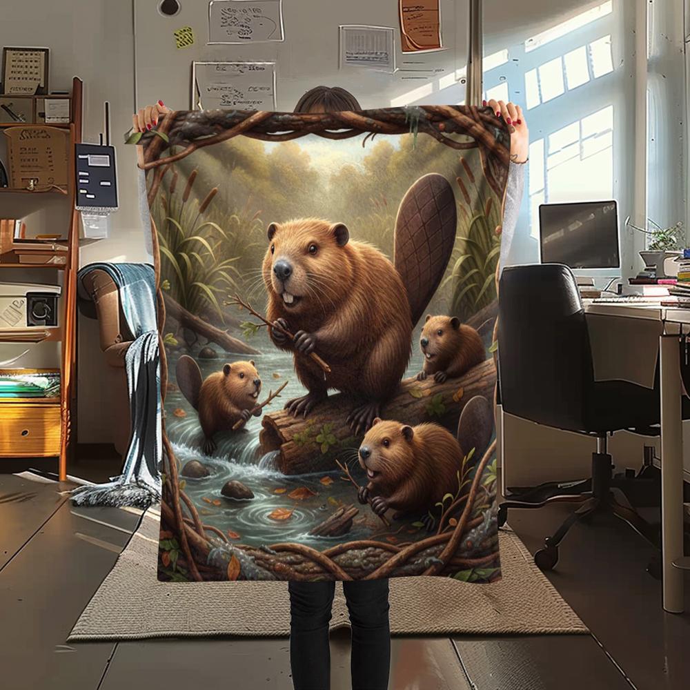 1Pc Cartoon Print Flannel Blanket, High Quality Comfortable for All Seasons, Home Decor, Warmth and Comfort, Perfect for Christmas Birthday Gift