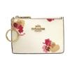 Coach Skinny Id Case Floral Print Design Zipper Closure Canvas Card Wallet Women Wallet White 65439-LIF2N