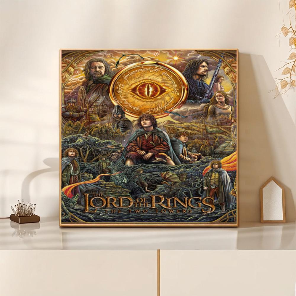 Hobbit Movie Poster 5D Diy Diamond Painting Round Diamond Mosaic Suitable For Beginners Diamond Painting Rhinestones Gift Frameless