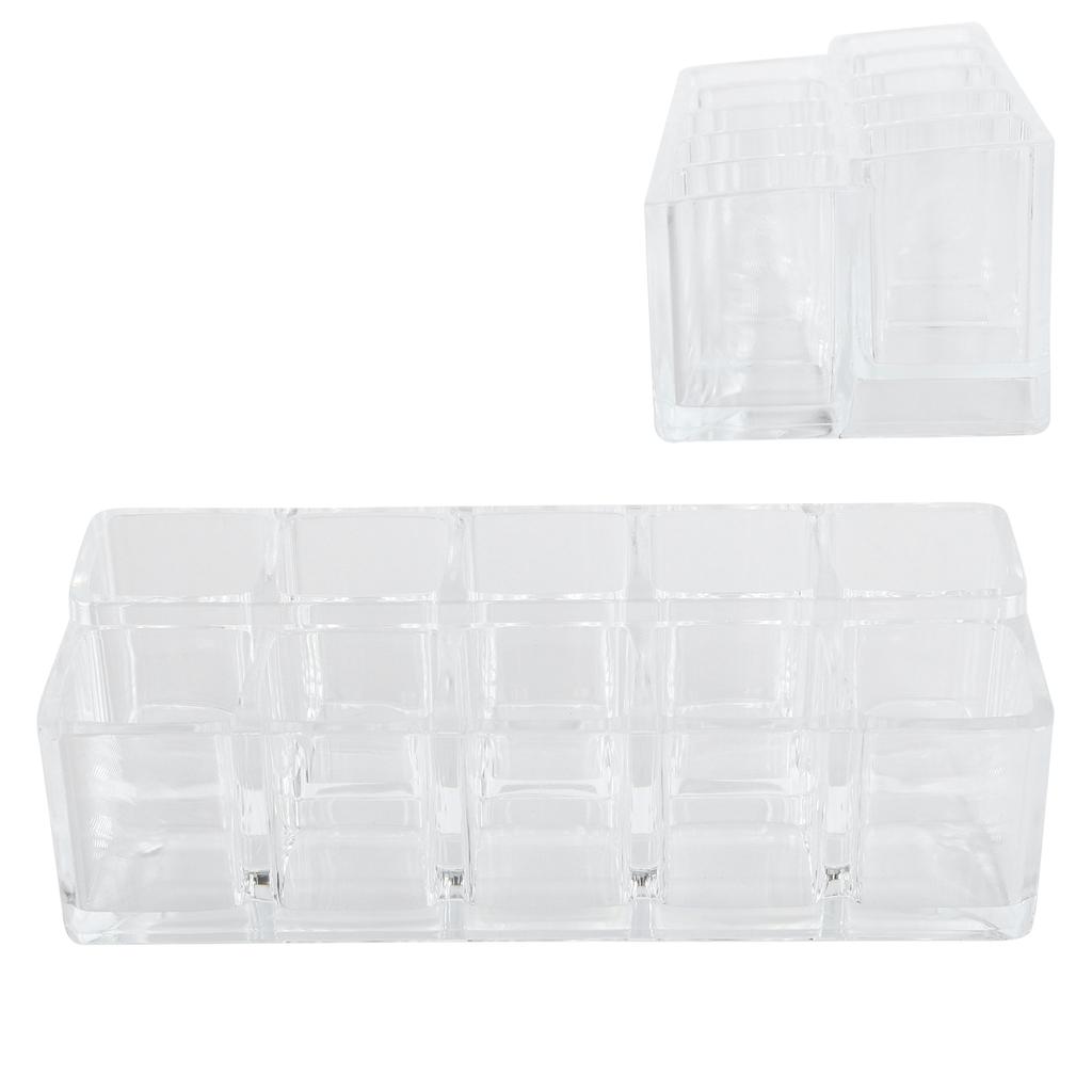 10 Grid Transparent Lipstick Holder Organizer Acrylic Cosmetics Display Rack Stand