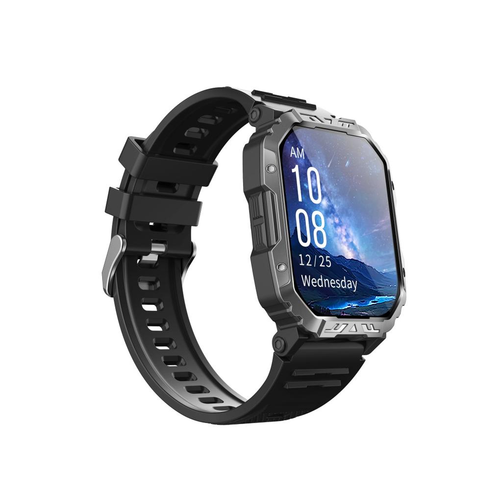 Rainbuvvy F407 Smart Watch 2.1 Inch Square Screen Heart Rate Blood Pressure Sleep Monitoring Calorie Flashlight Health Tracker Sports Watch