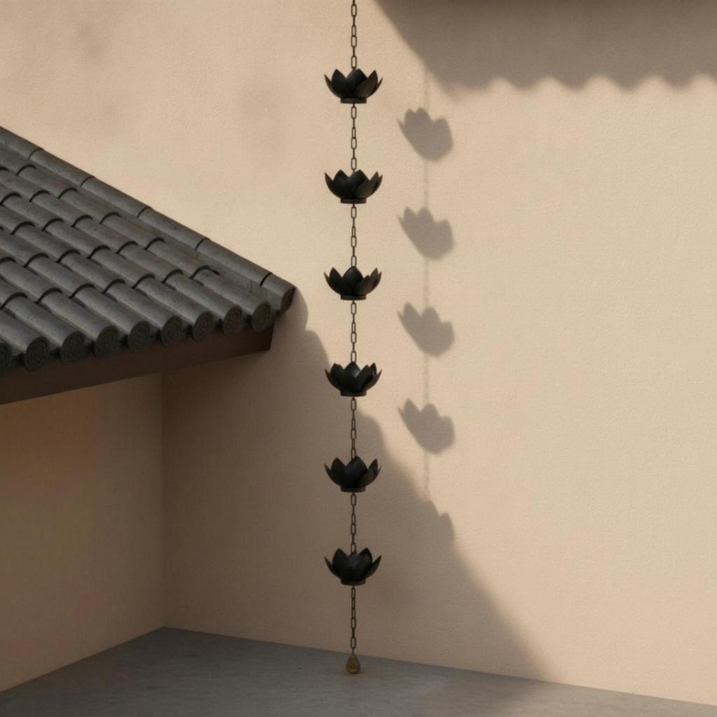 Lotus Rain Chain Decorative with Cups Hanging for Homeowners