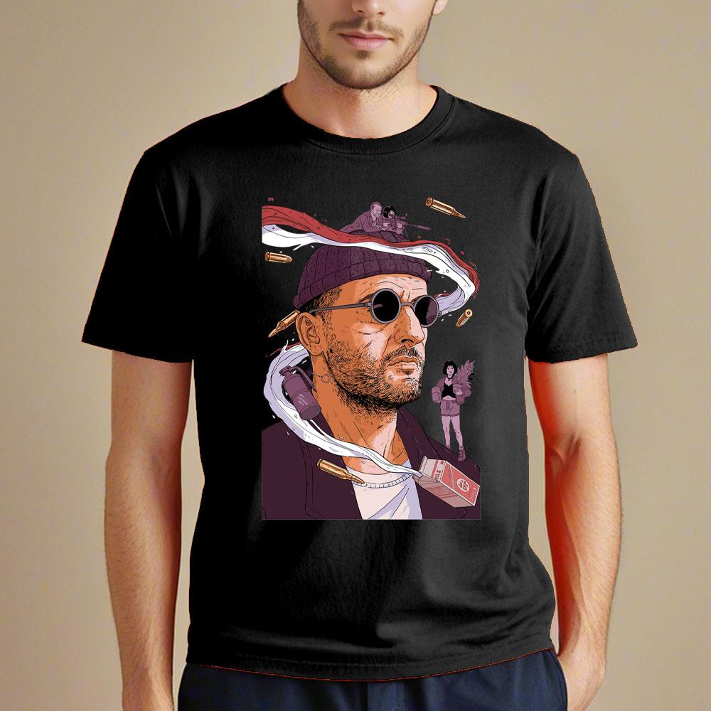 90er Leon Der Profi Grafik T-Shirts Unisex Cosplay Mode Trend Kurzarm T-Shirt Oberteil Vintage Oversized Baumwoll T-Shirt