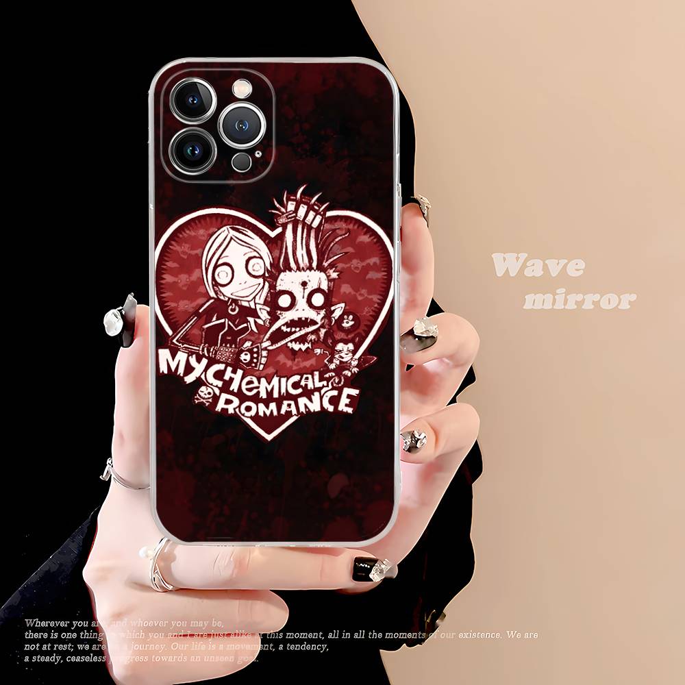My C-Chemical R-Romance Band Transparent Phone Case For iPhone 16 15 14 13 12 11 Pro Max Plus Soft Cover