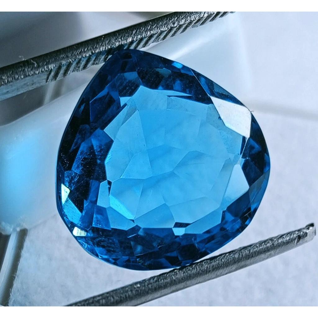Natural Brazilian Blue Topaz 13.95 Ct Pear Cut Certified Rare Loose Gemstone