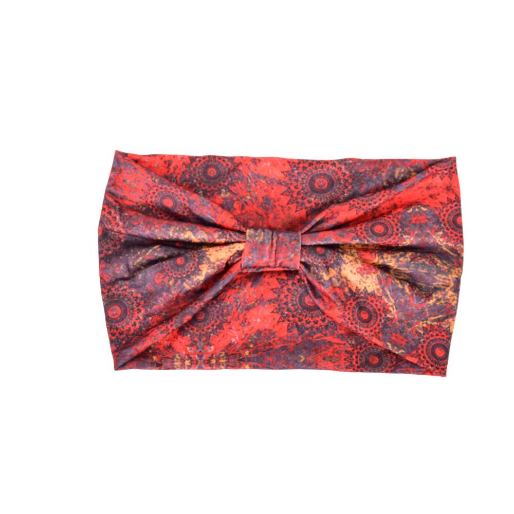 

Женская широкая повязка на голову в богемном стиле, ретро-повязка, эластичный мягкий тюрбан с узлом, подходит для йоги, аксессуары для волос One size