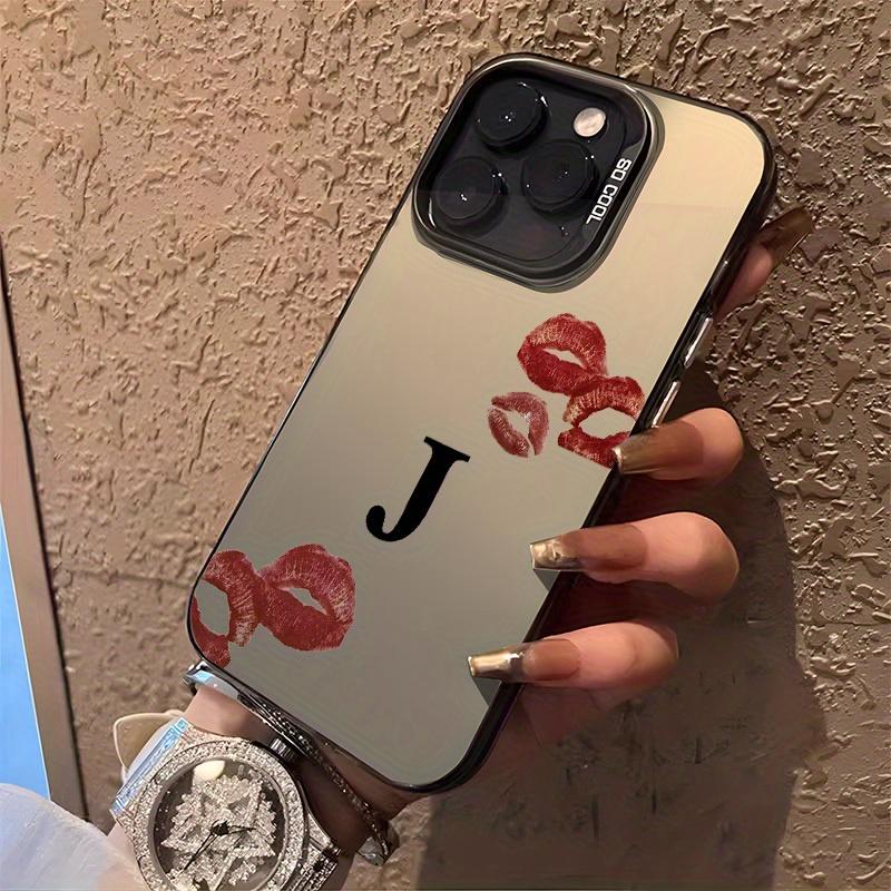 Letter J Sexy Lips Beautiful Case for iPhone 17 16 15 14 13 12 11 Pro/ Max /Plus XR XS Anti-fall and Shock Rear Cover