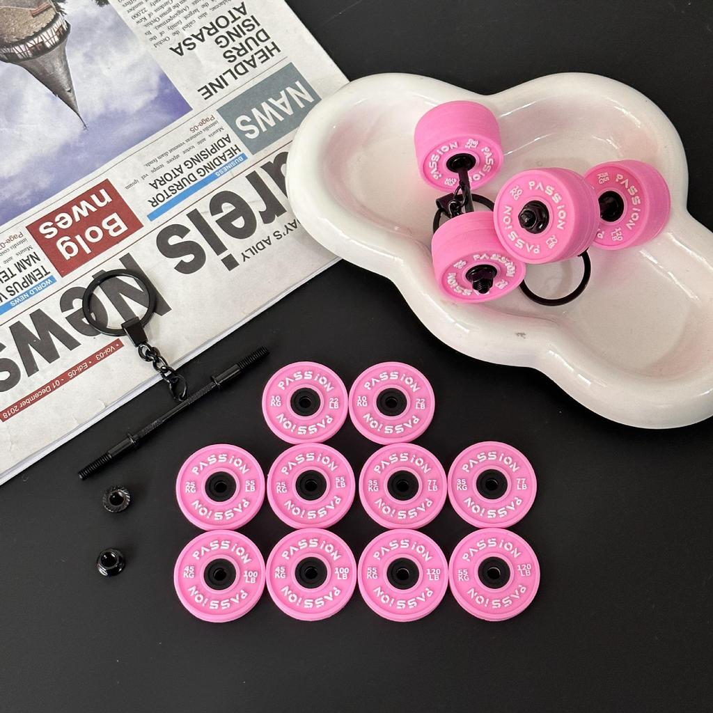 Fitness Series Gummi-Schlüsselanhänger: Hantel- & Kurzhantel-Anhänger für Geschenke