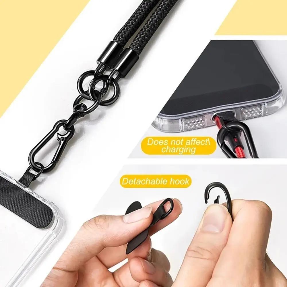 1Pcs Climbing Mobile Phone Lanyard 120cm Long Rotatable Clasp Crossbody Phone Strap with Patch Adjustable Neck Band Cord Chain