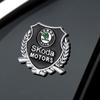 YMK5  2Pcs 3D Car Letters Metal Trim Badge Styling Decal Accessories For Skoda Kodiaq Octavia Fabia Karoq Enyaq Kamiq Superb Scala RS