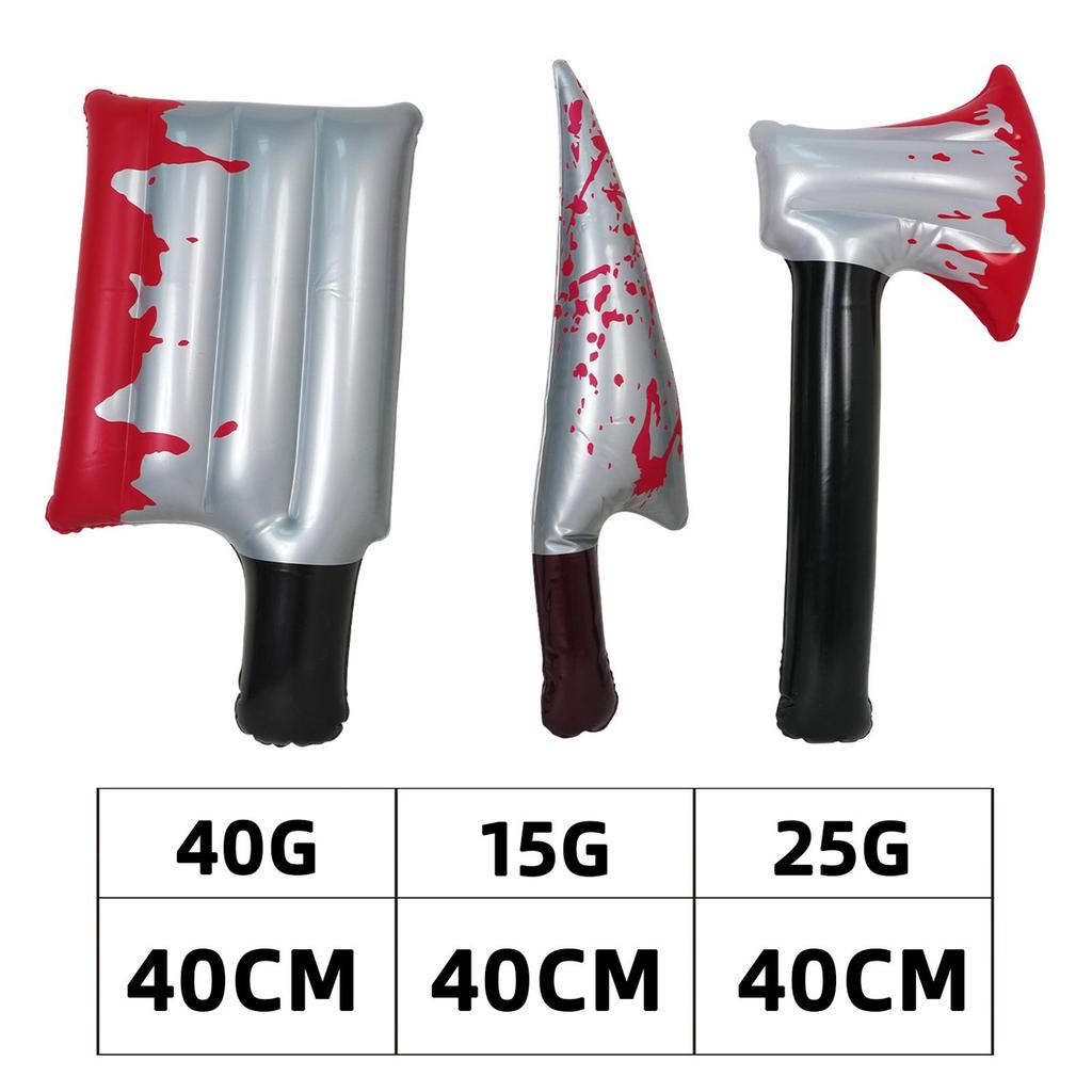 Inflatable Halloween Knife Prop Realistic Portable Scary Horror Prank Prop for Cosplay Supplies Party Favors for Kids Adults
