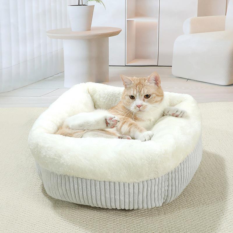 Cat Nest, All Seasons Universal Winter Warm Cat Pet Cushion Semi-enclosed Small Dog Kennel Cat Cushion Cat Bed for Household Use