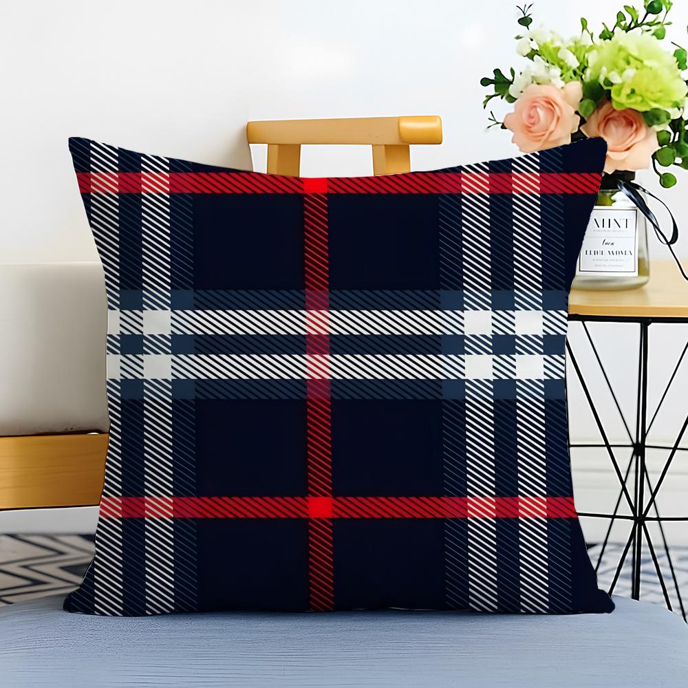 scottish Tartan Cushion Cover Washable Linen comfort Soft  for Sofa Bed Cozy Home Room Decor