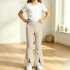 Kids High Waist Flare Pants with Pockets, Color Stretch Casual Yoga Dance Pants, Elastic Waist Activewear for Girls Boys Running and Fitness