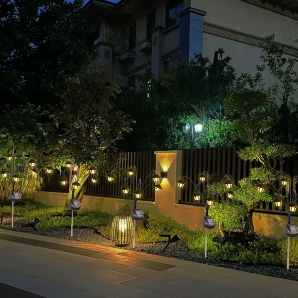Solar-Powered Solar Decorative Light Hexagonal Design Street Lamp Light  Outdoor Decoration