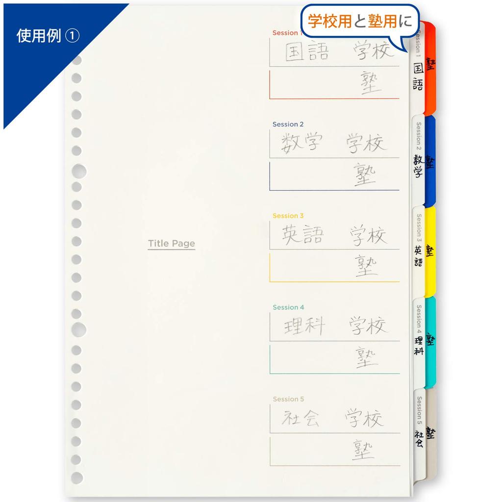 Maruman Index B5 26-Hole (2-Hole Compatible) Double Index, 5-Ring, 2 Sets, 10 Books, LT5025