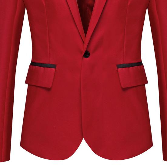 Blazer Casual da Uomo alla Moda con un Bottone e Risvolto, Manica Lunga, Tasca Decorativa, Giacca Completo, Abbigliamento da Lavoro