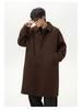 Men's Mid-Length Wool Coat - Dragon & Phoenix Design, Autumn/Winter Korean Style, Thick Windbreaker, Loose Fit, Trendy Brand Lapel Jacket.
