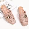 Outside Hollow Medium Heel Women's Slippers and Ladies Sandals on Beach Shoes Chic Elegant Low Price Original Stylish Pvc Slides
