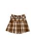 Wool Plaid High Waist Pleated Mini Skirt - Plus Size, Retro Korean Style, Women's Winter Fashion