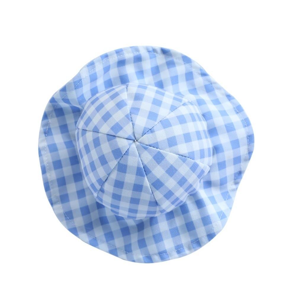 

Plaid Pattern Pet Fisherman Hat Adjustable Dog Baseball Cap Fashion Dog Visor Hats Travel S синий
