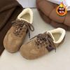 New Wasteland Wind Niche Retro Moral Training Shoes Winter Velvet Warm Suede Flat Bottom Casual Cotton Shoes