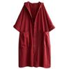 Spring   Loose   Over The Knee Long Big Pocket Windbreaker Jacket Women's Hooded Casual Windbreaker Jacket