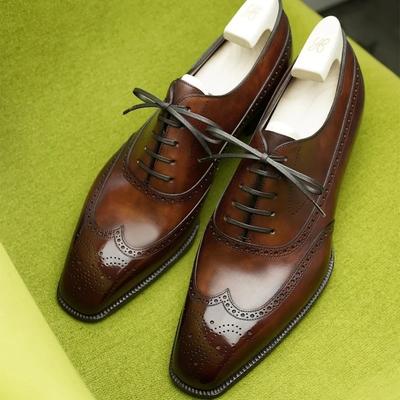 Fashion Men New Block Leather Shoes Classic Fashion High Quality Design Luxury Social Men's Shoes Black Brown Size 38-48 Men Shoes