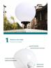LED Waterproof Outdoor Post Light with Acrylic Spherical Shade