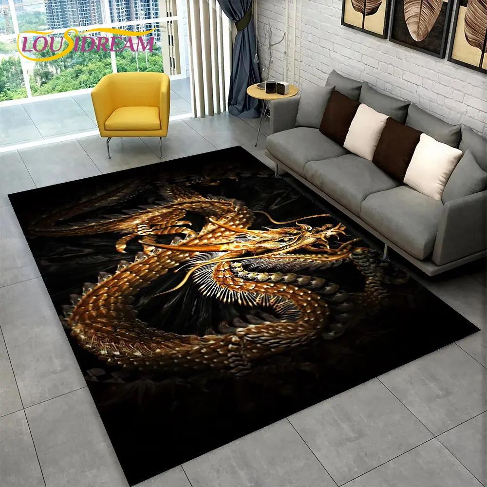 Duży dywanik z motywem smoka z kreskówek, dywanik do salonu, sypialni, sofy, wycieraczka, dekoracja kuchni, dzieci bawią się antypoślizgową matą podłogową