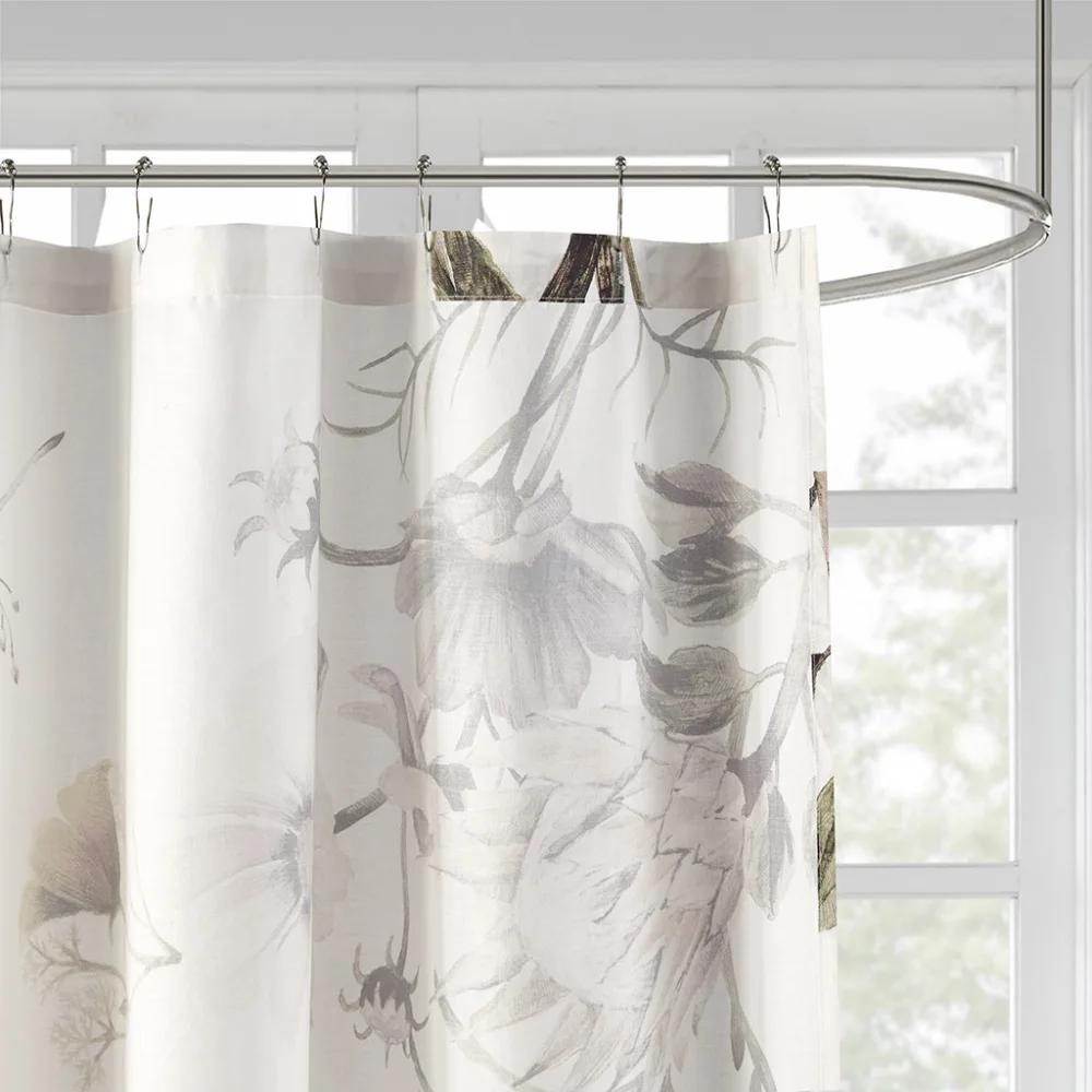 Elegante tenda da doccia con motivo floreale - impermeabile e facile da asciugare - perfetta per il bagno di casa - design moderno minimalista