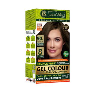 Natural Gel Hair Colour for Women Medium Brown 4.00-220 Ml, Ammonia & PPD Free, 100% Grey Coverage, Long Lasting Conditioning Hair Color