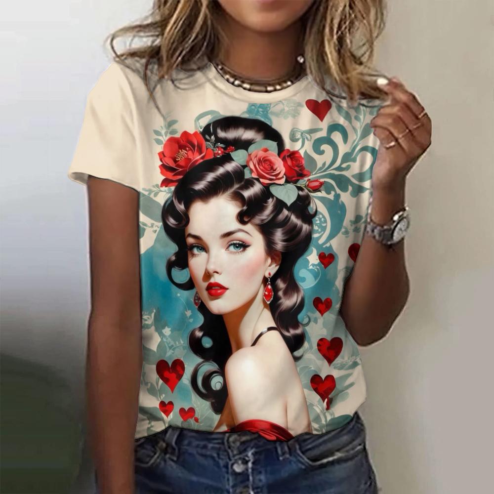 

Круглая горловина женская белая футболка с 3D-принтом и рисунком аниме, топ для комфорта на улице, свободная футболка с коротким рукавом 3XL