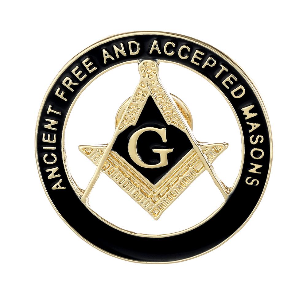 Vintage Hollow Freemason Emblem Brooches Masonic Symbols Pins Ancient Free And Accepted Masons Badge