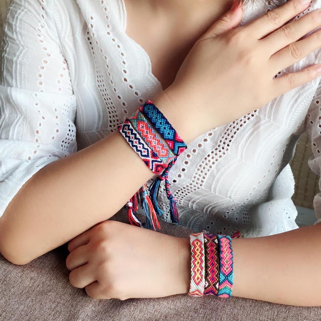 Nepalese Ethnic Woven Tassel Friendship Bracelet - Bohemian Style for Women
