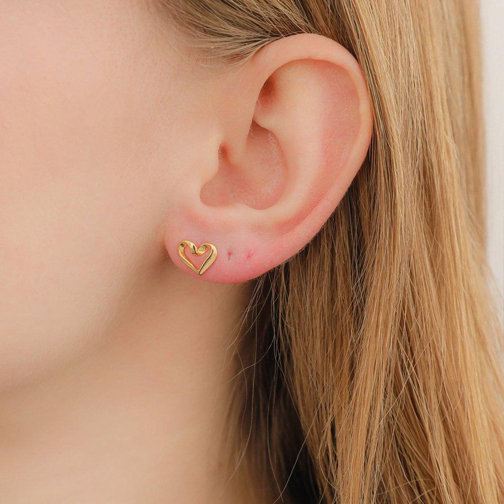 J.Lauren Wave Open Heart Silver Earrings M03768
