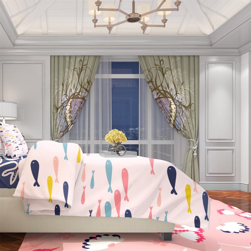 2PCS- Vintage Butterfly - Printed curtain - Polyester material - suitable for bedrooms   living rooms   study rooms   private Space