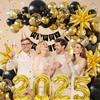 129Pcs New Year Decorations 2025 Balloons Arch New Years Eve Party Supplies Happy New Year Banner  Perfect for New Year Decor