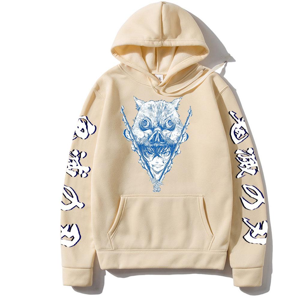 Demon Slayer Japan Anime Long Sleeve Hoodies Men Women Harajuku Hashibira Inosuke Breath Of The Beast Print Oversized Sweatshirt