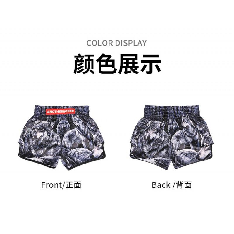ANOTHERBOXER Boxing Shorts Men Women WOLF Muay Thai UFC Kickboxing Training Martial Arts Workout