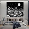 Black and White Tapestry Starry Night Mountain Tapestries for Bedroom Aesthetic Moon and Stars Tapastry's Wall Hanging Dark