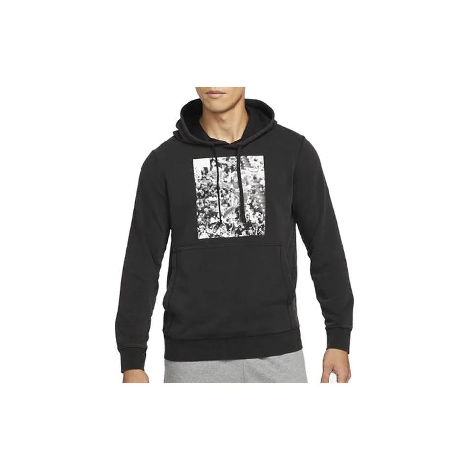 Nike Printed Loose Fit Hooded Long Sleeve Sweatshirt Men Sweatshirt Black DH3281-010