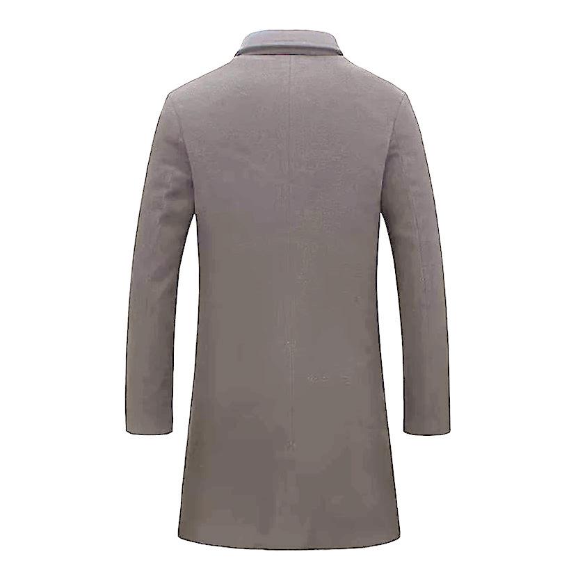 2024 Men's Woolen Mid-length Trench Coat - Multiple Colors & Sizes Available