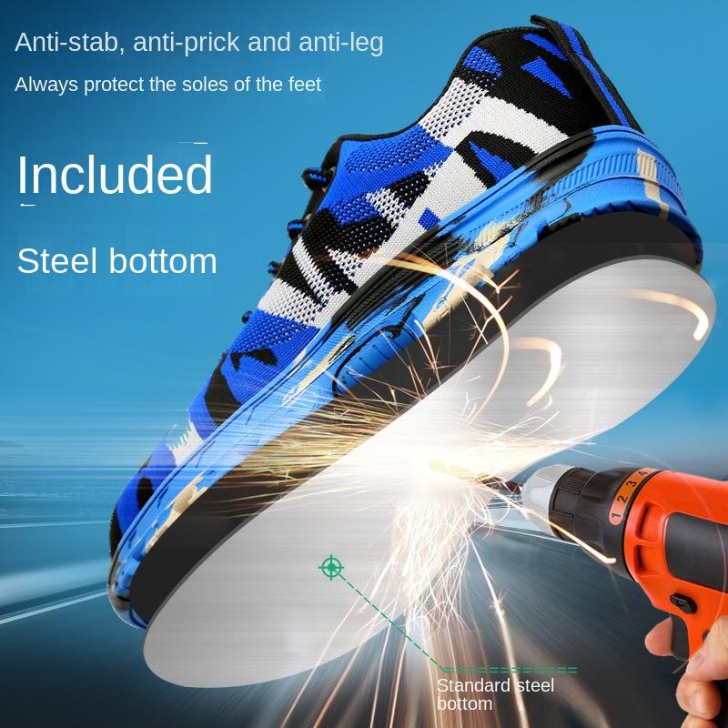 Breathable Fly-woven Labor Insurance Shoes Men's Summer Anti-smashing and Anti-piercing Work Shoes Steel Bag Head Safety Shoes