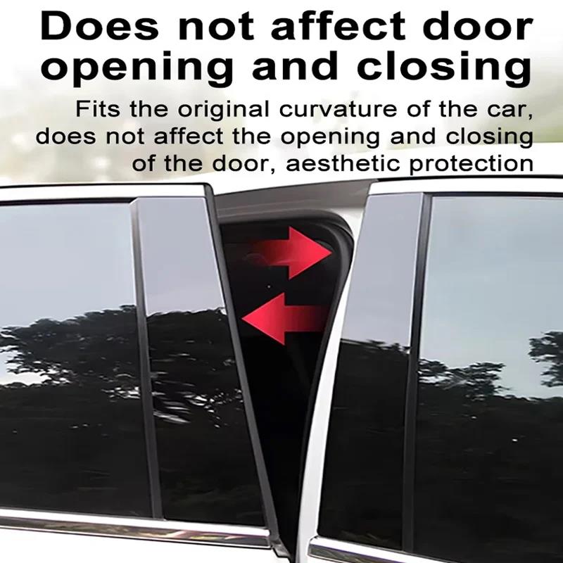 Glossy Black Window Door Deal B C Pillar Post Cover Sticker For Hyundai Kona Encino 2018-2022 2019 2020 2021 Interior Mirrors 6